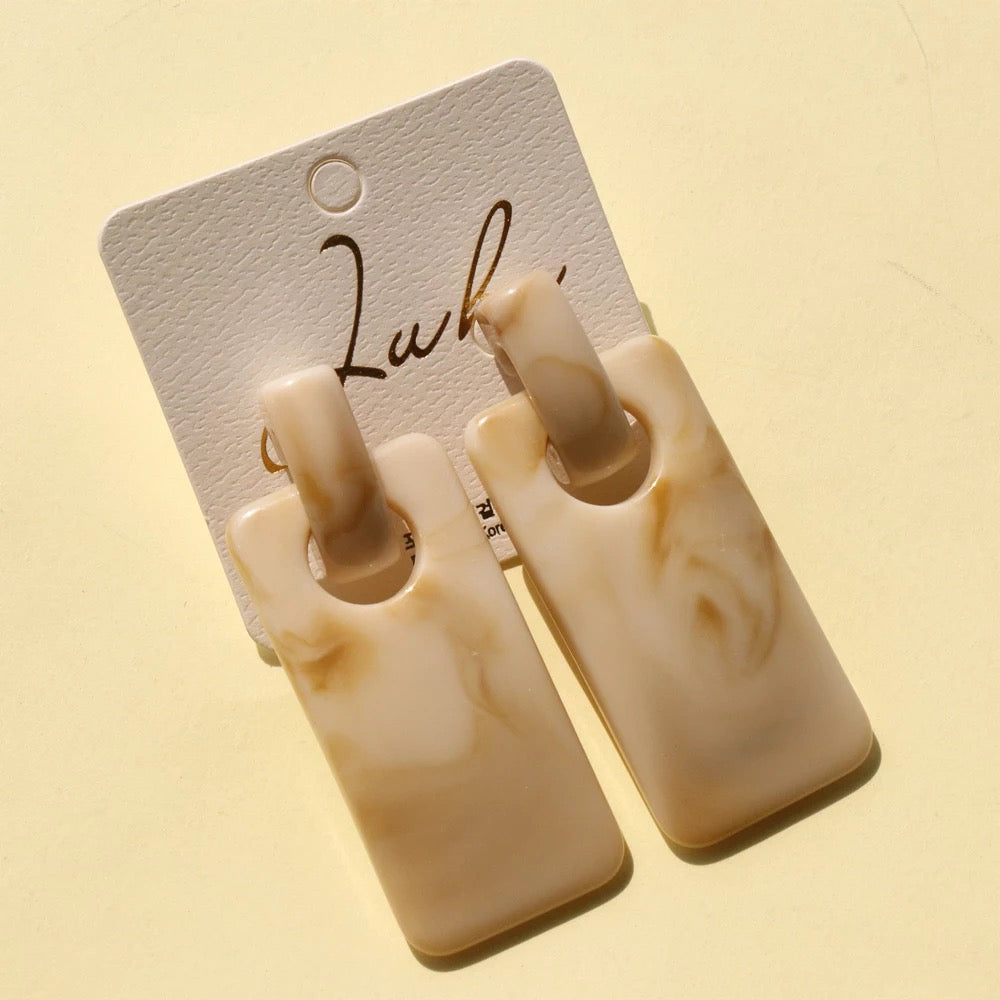 Marble Dangle Resin Earrings