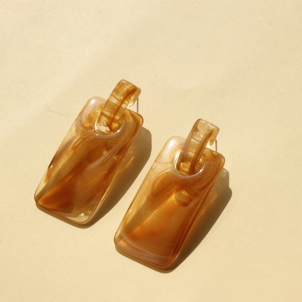 Marble Dangle Resin Earrings