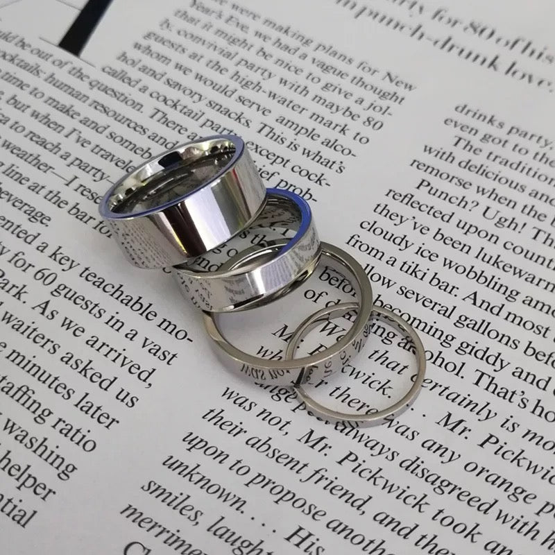 Minimal Stacking Rings Silver