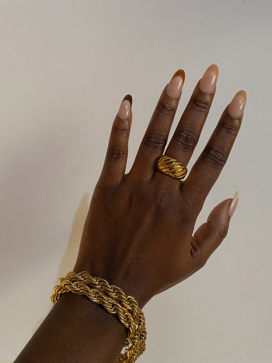 Jane Croissant Ring | 18k Gold Plated