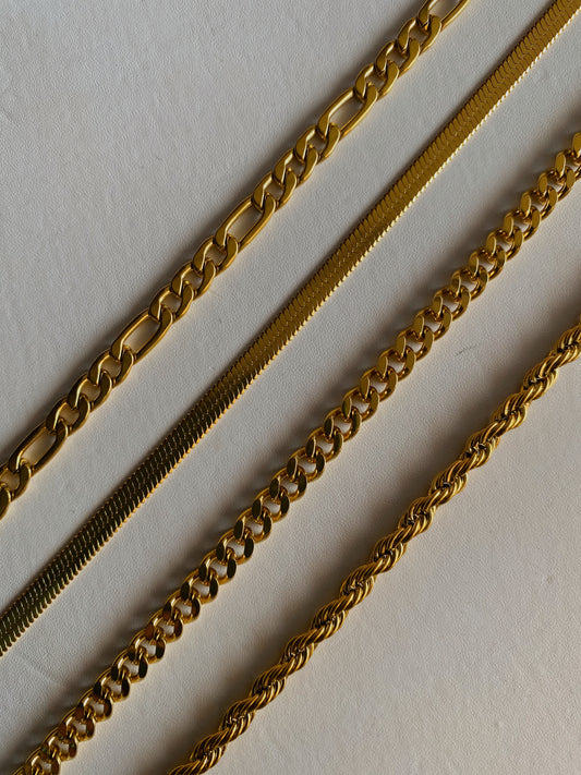 Figaro Anklet | 18k Gold Plated