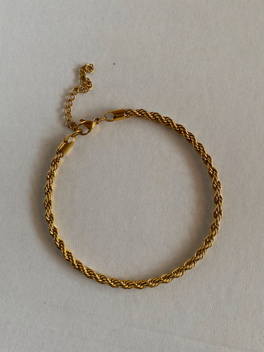 Kiki Rope Anklet | 18k Gold Plated