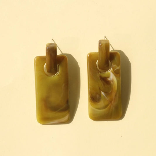 Marble Dangle Resin Earrings