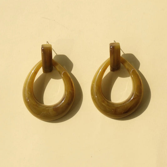 Marble Waterdrop Hoops