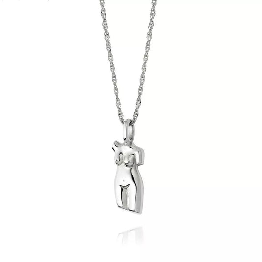 Elsie Body Figure Necklace Silver