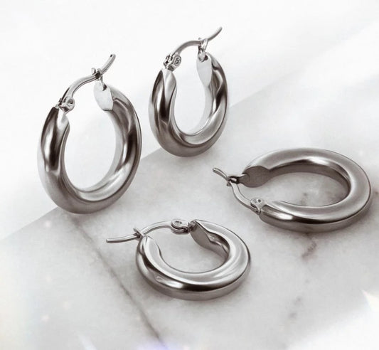Donna Hoops Silver
